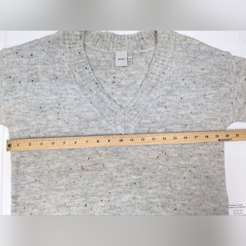 ICHI Heddie women's V-neck confetti sweater size S - Picture 7 of 12
